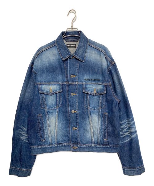 BALENCIAGA（バレンシアガ）BALENCIAGA (バレンシアガ)  LOGO EMBROIDERY DENIM JACKET インディゴ サイズ:SIZE 44の古着・服飾アイテム