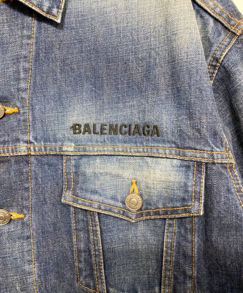 BALENCIAGA（バレンシアガ）BALENCIAGA (バレンシアガ)  LOGO EMBROIDERY DENIM JACKET インディゴ サイズ:SIZE 44の古着・服飾アイテム