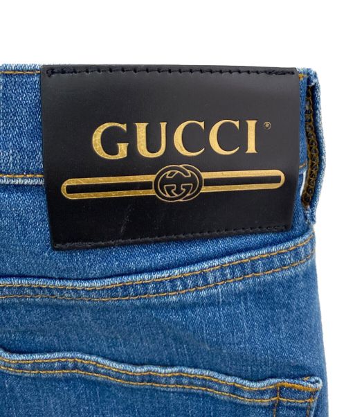 GUCCI（グッチ）GUCCI (グッチ) GUCCI Label付き ウォッシュドデニムフレアパンツ ブルー サイズ:22インチ/イタリアサイズの古着・服飾アイテム