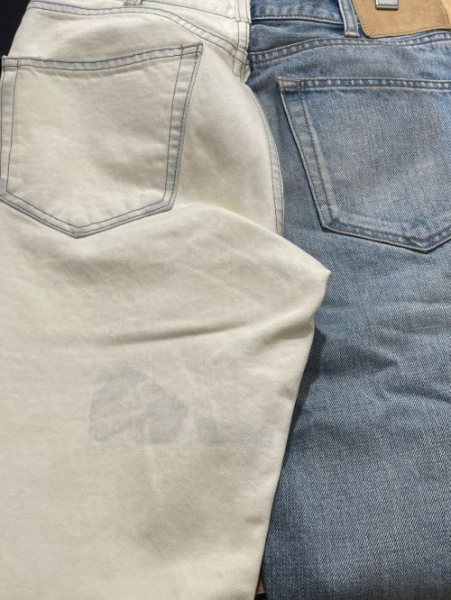 CELINE（セリーヌ）CELINE (セリーヌ) 20SS ツートーンデニム ホワイト×ブルー サイズ:26の古着・服飾アイテム