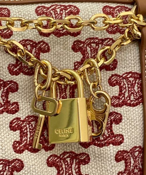 CELINE（セリーヌ）CELINE (セリーヌ) トリオンフ エンブロイダリー スモールボストン ブラウン サイズ:-の古着・服飾アイテム