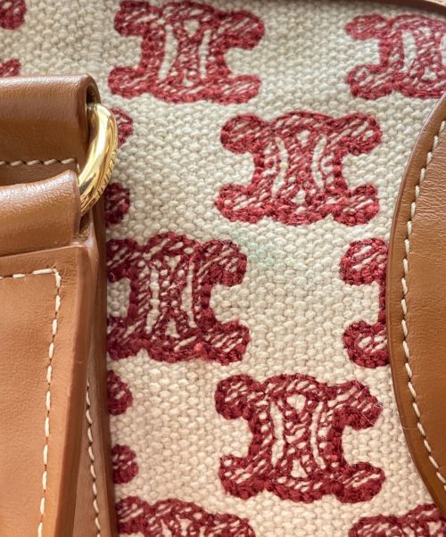 CELINE（セリーヌ）CELINE (セリーヌ) トリオンフ エンブロイダリー スモールボストン ブラウン サイズ:-の古着・服飾アイテム