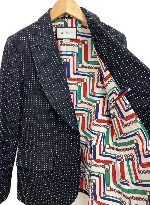 GUCCI（グッチ）GUCCI (グッチ) テーラードジャケット ネイビー サイズ:40の古着・服飾アイテム