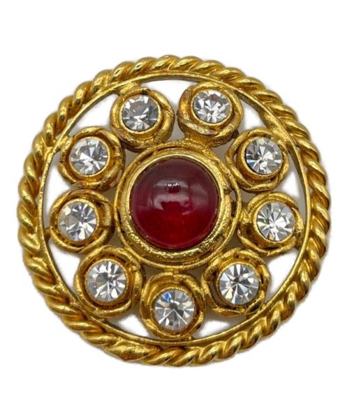 CHANEL（シャネル）CHANEL (シャネル) ラインストーンブローチ レッド×クリア サイズ:-の古着・服飾アイテム