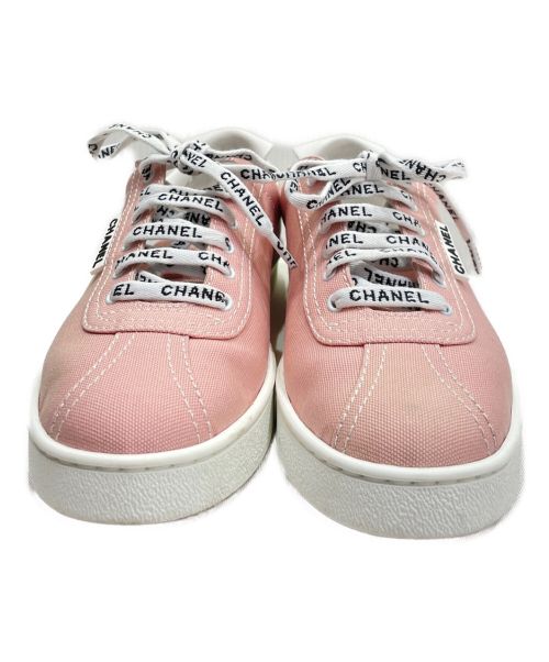 CHANEL（シャネル）CHANEL (シャネル) ロゴ入りスニーカー ピンク サイズ:39の古着・服飾アイテム