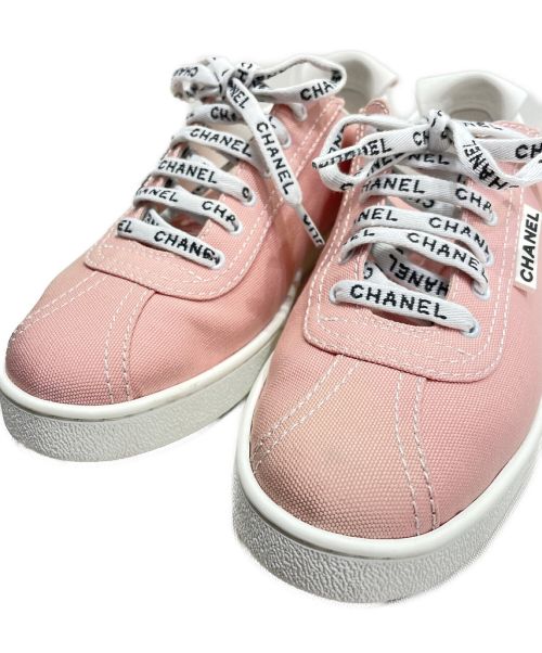 CHANEL（シャネル）CHANEL (シャネル) ロゴ入りスニーカー ピンク サイズ:39の古着・服飾アイテム