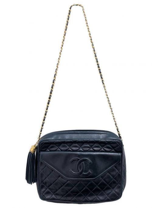 CHANEL（シャネル）CHANEL (シャネル) フリンジショルダーバッグ ネイビー サイズ:-の古着・服飾アイテム