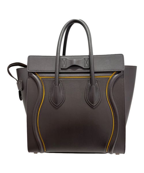 CELINE（セリーヌ）CELINE (セリーヌ) ラゲージマイクロショッパー ダークブラウン×イエロー サイズ:-の古着・服飾アイテム