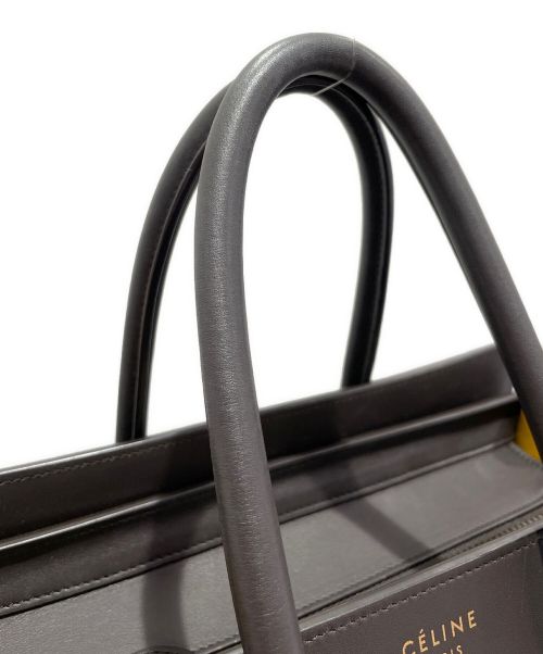 CELINE（セリーヌ）CELINE (セリーヌ) ラゲージマイクロショッパー ダークブラウン×イエロー サイズ:-の古着・服飾アイテム