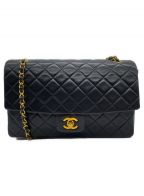 CHANELシャネル）の古着「ダブルフラップマトラッセ」｜ブラック