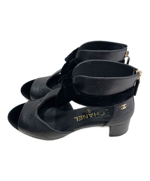 CHANEL（シャネル）CHANEL (シャネル) バックジップパンプス ブラック サイズ:35.5の古着・服飾アイテム