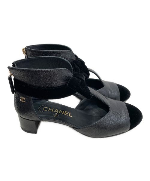 CHANEL（シャネル）CHANEL (シャネル) バックジップパンプス ブラック サイズ:35.5の古着・服飾アイテム