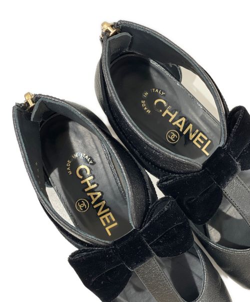 CHANEL（シャネル）CHANEL (シャネル) バックジップパンプス ブラック サイズ:35.5の古着・服飾アイテム