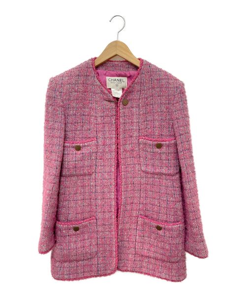 CHANEL（シャネル）CHANEL (シャネル) ココマークツイードジャケット ピンク サイズ:36の古着・服飾アイテム