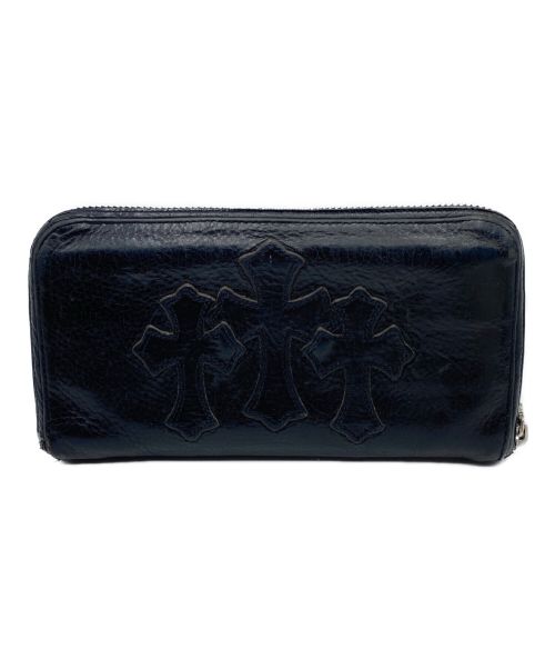 CHROME HEARTS（クロムハーツ）CHROME HEARTS (クロムハーツ) WALLET REC F ZIP#2 3CEMETERY BLACK HEAVY LEATHER ブラック サイズ:-の古着・服飾アイテム