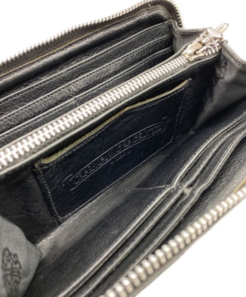 CHROME HEARTS（クロムハーツ）CHROME HEARTS (クロムハーツ) WALLET REC F ZIP#2 3CEMETERY BLACK HEAVY LEATHER ブラック サイズ:-の古着・服飾アイテム