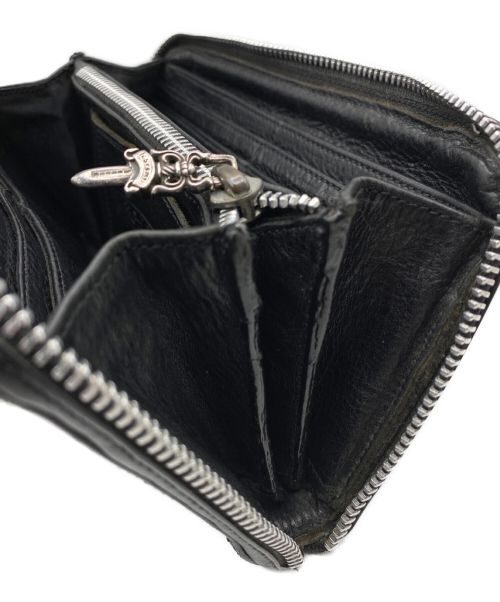 CHROME HEARTS（クロムハーツ）CHROME HEARTS (クロムハーツ) WALLET REC F ZIP#2 3CEMETERY BLACK HEAVY LEATHER ブラック サイズ:-の古着・服飾アイテム