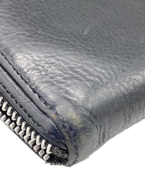 CHROME HEARTS（クロムハーツ）CHROME HEARTS (クロムハーツ) WALLET REC F ZIP#2 3CEMETERY BLACK HEAVY LEATHER ブラック サイズ:-の古着・服飾アイテム