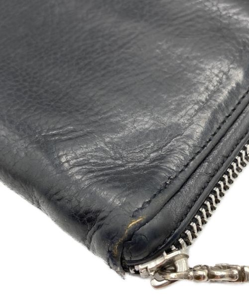 CHROME HEARTS（クロムハーツ）CHROME HEARTS (クロムハーツ) WALLET REC F ZIP#2 3CEMETERY BLACK HEAVY LEATHER ブラック サイズ:-の古着・服飾アイテム