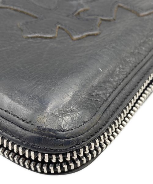 CHROME HEARTS（クロムハーツ）CHROME HEARTS (クロムハーツ) WALLET REC F ZIP#2 3CEMETERY BLACK HEAVY LEATHER ブラック サイズ:-の古着・服飾アイテム