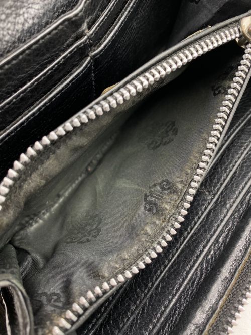 CHROME HEARTS（クロムハーツ）CHROME HEARTS (クロムハーツ) WALLET REC F ZIP#2 3CEMETERY BLACK HEAVY LEATHER ブラック サイズ:-の古着・服飾アイテム