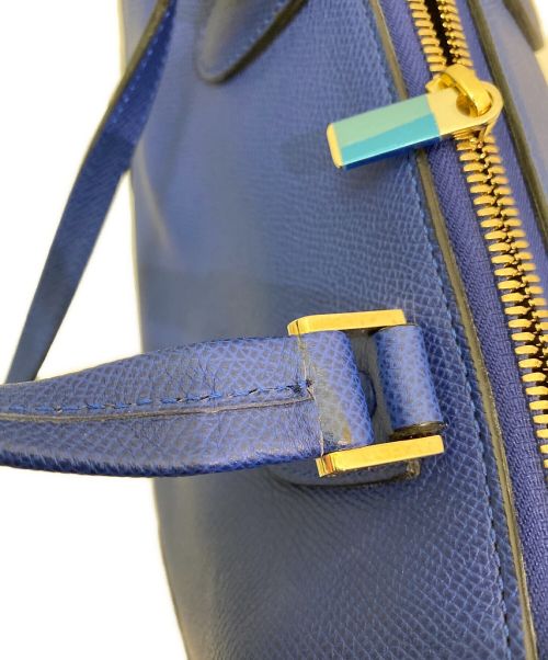 Valextra（ヴァレクストラ）Valextra (ヴァレクストラ) スモールボストン ブルー サイズ:-の古着・服飾アイテム
