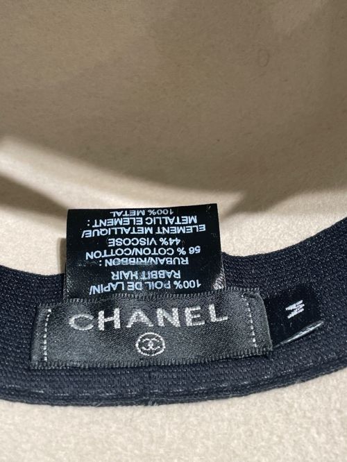 CHANEL（シャネル）CHANEL (シャネル) フェルトハット ベージュ サイズ:Ｍの古着・服飾アイテム