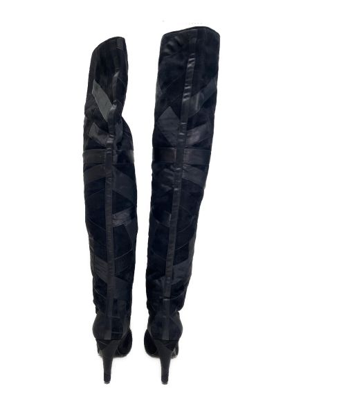 CHANEL（シャネル）CHANEL (シャネル) ココマークトゥハイブーツ ブラック サイズ:381/2の古着・服飾アイテム
