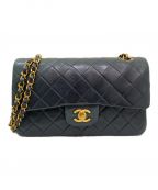 CHANELシャネル）の古着「ダブルフラップマトラッセ」｜ネイビー