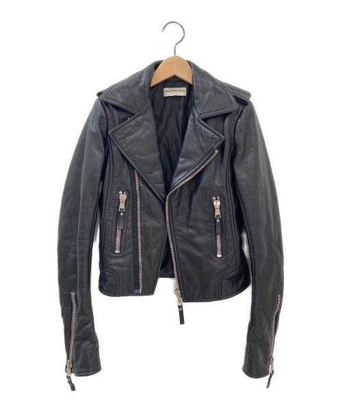 BALENCIAGA（バレンシアガ）BALENCIAGA (バレンシアガ) レザーライダースジャケット ブラック サイズ:34の古着・服飾アイテム