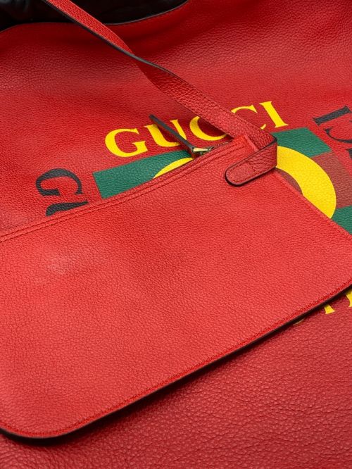GUCCI（グッチ）GUCCI (グッチ) Gucci プリント ドローストリング バックパック レッド サイズ:-の古着・服飾アイテム