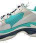 中古・古着 BALENCIAGA (バレンシアガ) TRIPLE S TRAINERS グレー×グリーン サイズ:SIZE 42：44800円