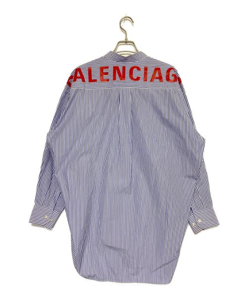 BALENCIAGA（バレンシアガ）BALENCIAGA (バレンシアガ) ストライプタイシャツ ブルー サイズ:32の古着・服飾アイテム