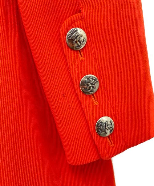 CHANEL（シャネル）CHANEL (シャネル) ココマークボタンダブルジャケット オレンジ サイズ:38の古着・服飾アイテム