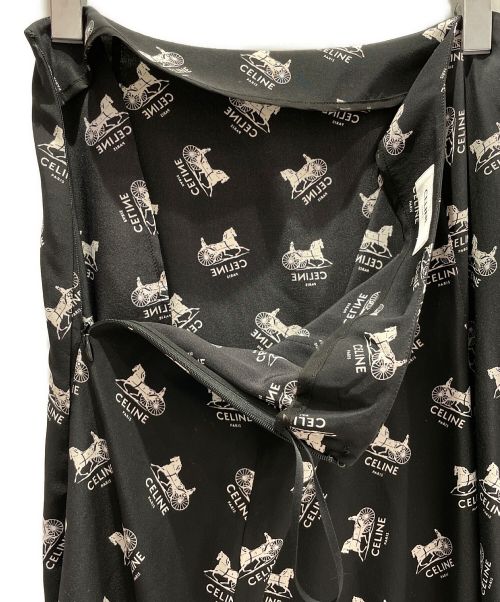 CELINE（セリーヌ）CELINE (セリーヌ) フリュイドミディスカート ブラック サイズ:38の古着・服飾アイテム