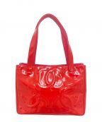 CHANELシャネル）の古着「トリプルココマークハンドバッグ」｜ピンク