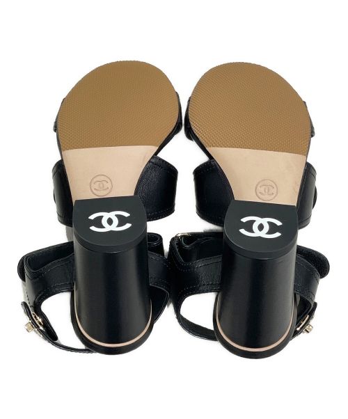 CHANEL（シャネル）CHANEL (シャネル) ターンロックCOCO サンダル ブラック サイズ:38 未使用品の古着・服飾アイテム