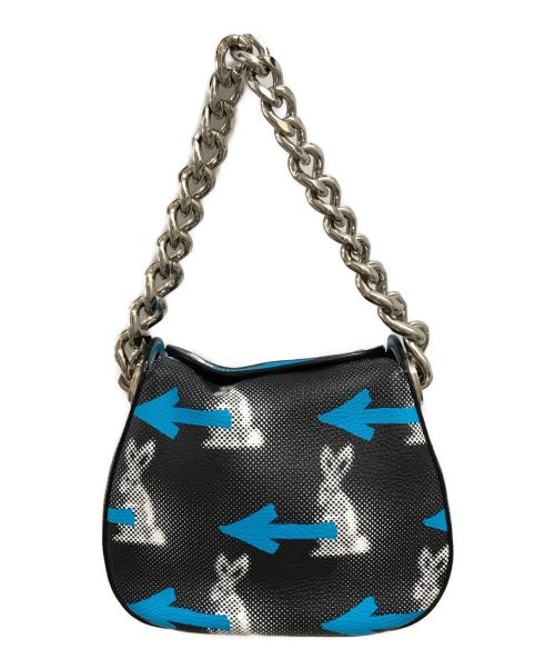 PRADA（プラダ）PRADA (プラダ) ラビットアローチェーンバッグ ブラック×ブルー サイズ:-の古着・服飾アイテム