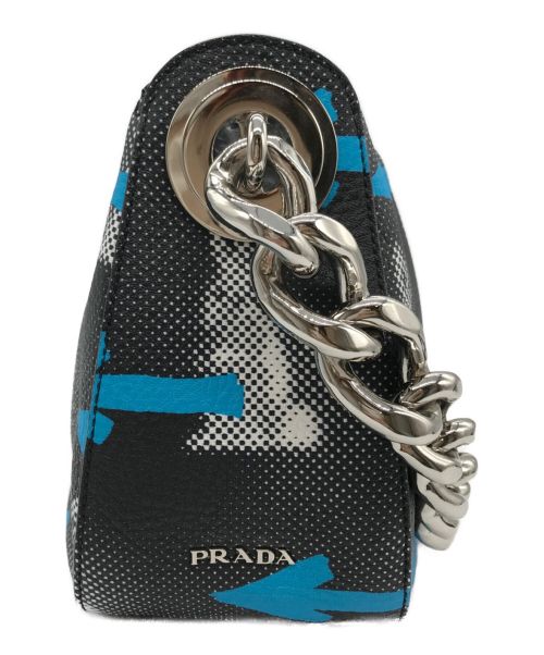 PRADA（プラダ）PRADA (プラダ) ラビットアローチェーンバッグ ブラック×ブルー サイズ:-の古着・服飾アイテム