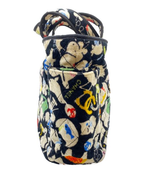 CHANEL（シャネル）CHANEL (シャネル) キルティングトートバッグ ブラック×ホワイト サイズ:-の古着・服飾アイテム