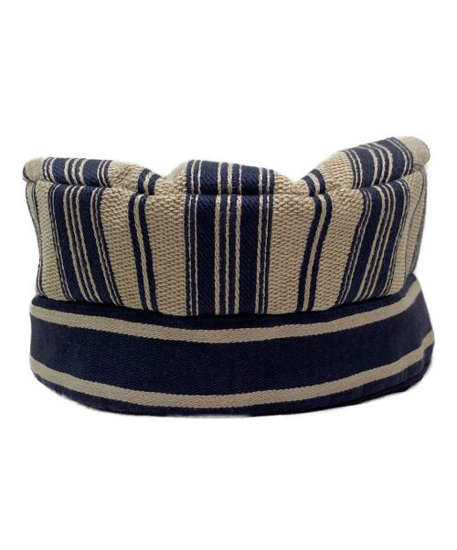 Christian Dior（クリスチャン ディオール）Christian Dior (クリスチャン ディオール) ロゴストライプキャスケット ネイビー サイズ:57の古着・服飾アイテム