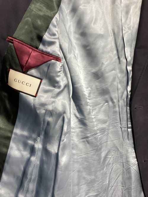 GUCCI（グッチ）GUCCI (グッチ) BEE MOTIF SUIT ネイビー サイズ:7 44Rの古着・服飾アイテム