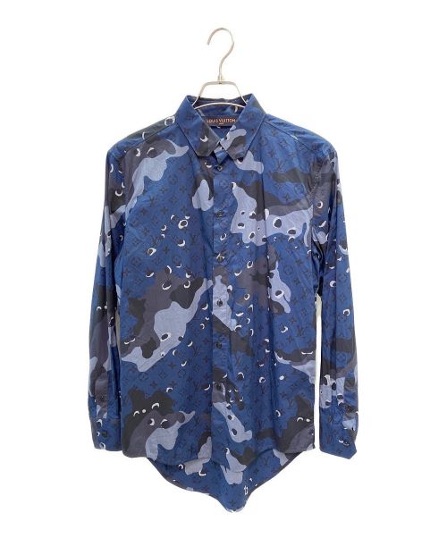 LOUIS VUITTON（ルイ ヴィトン）LOUIS VUITTON (ルイ ヴィトン) 総柄シャツ ブルー サイズ:Sの古着・服飾アイテム