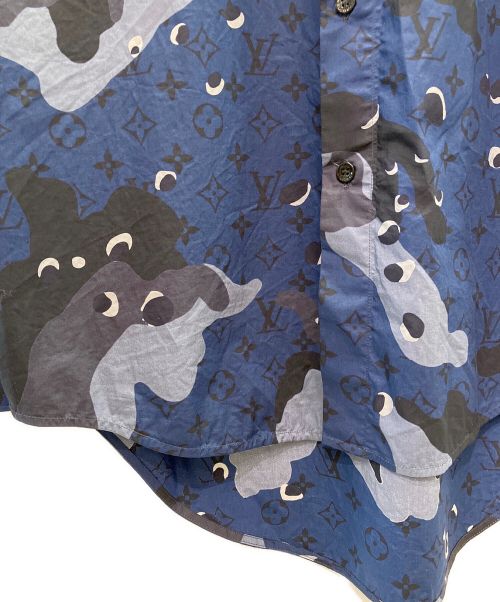 LOUIS VUITTON（ルイ ヴィトン）LOUIS VUITTON (ルイ ヴィトン) 総柄シャツ ブルー サイズ:Sの古着・服飾アイテム