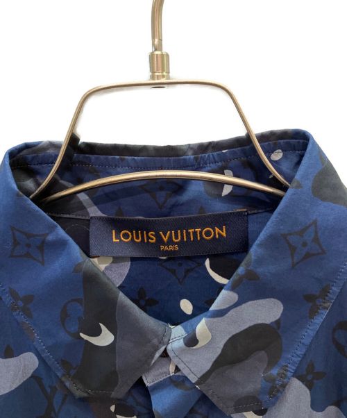 LOUIS VUITTON（ルイ ヴィトン）LOUIS VUITTON (ルイ ヴィトン) 総柄シャツ ブルー サイズ:Sの古着・服飾アイテム