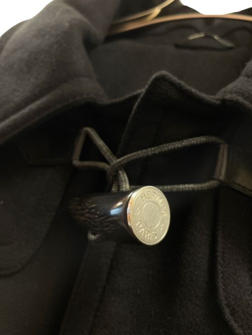 HERMES（エルメス）HERMES (エルメス) カシミヤ×ウールトグルダッフルコート ブラック サイズ:48の古着・服飾アイテム