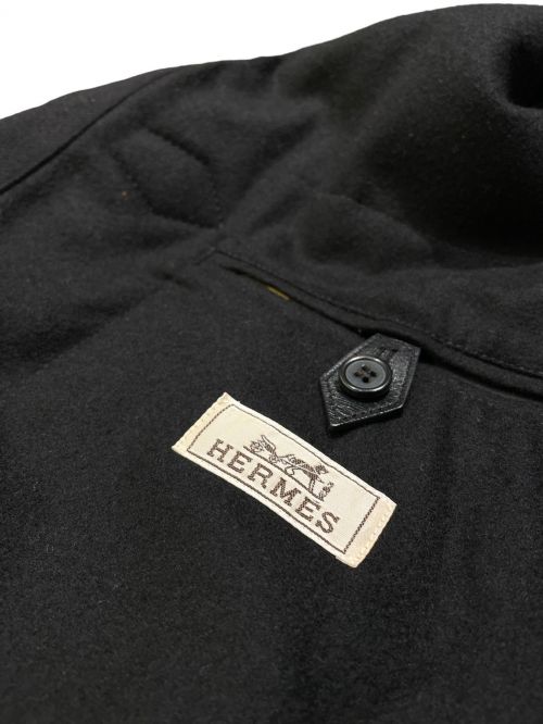 HERMES（エルメス）HERMES (エルメス) カシミヤ×ウールトグルダッフルコート ブラック サイズ:48の古着・服飾アイテム