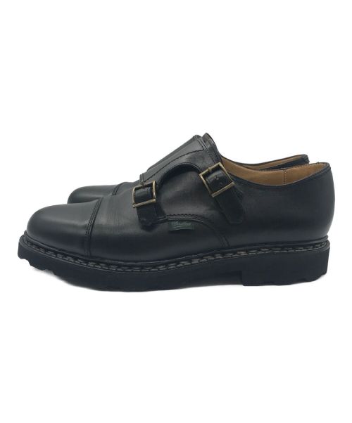 PARABOOT（パラブーツ）PARABOOT (パラブーツ) ダブルモンクストラップシューズ ブラック サイズ:6 1/2の古着・服飾アイテム