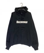 BALENCIAGAバレンシアガ）の古着「DESTROYED HOODIE」｜ブラック