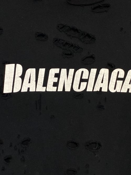 BALENCIAGA（バレンシアガ）BALENCIAGA (バレンシアガ) DESTROYED HOODIE ブラック サイズ:XSの古着・服飾アイテム